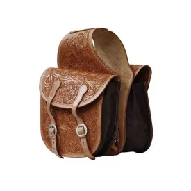 Geantă de șa POOL'S din piele cu motive florale