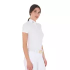 Tricou de concurs slim fit damă, cu guler mandari
