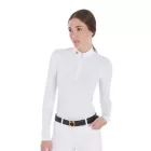 Slim fit pentru femei tricou polo de concurs cu mânecă lungă
