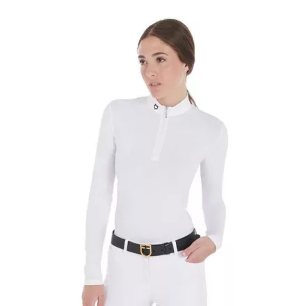 Slim fit pentru femei tricou polo de concurs cu mânecă lungă