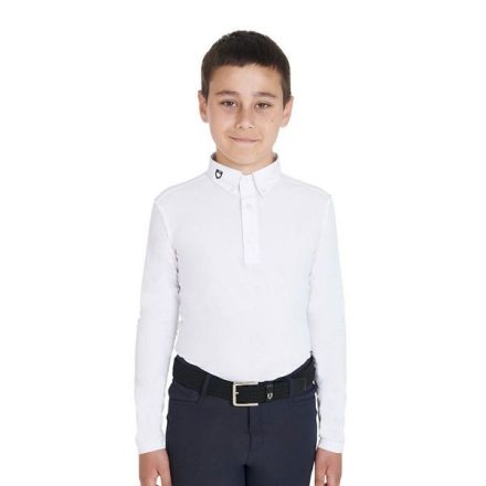 Cămașă de competiție slim fit bărbați, cu trei nasturi