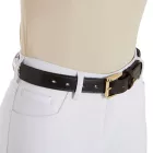 Curea de piele cu lanț argintiu