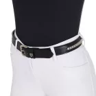 Curea de piele cu lanț argintiu