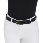 Curea de piele cu lanț argintiu