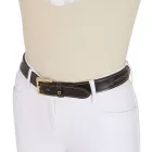 Curea de piele cu broderie artizanală