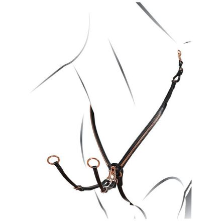 Presen Equestro rose gold cu martingală - Cob, negru