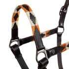 Capăstru din piele Equestro Geometric - plin, maro închis