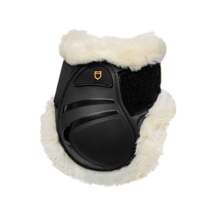 Protector pentru glezne cu velcro Equestro Young din blana artificiala - Cob, maro