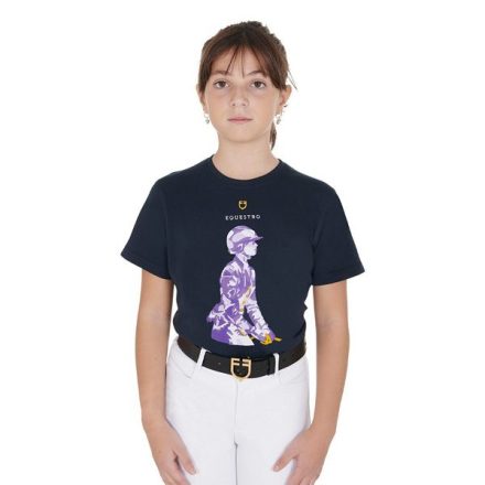 Tricou copii imprimeu cai Equestro - alb, 10 ani