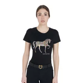 Tricou cu model Equestro - negru, S
