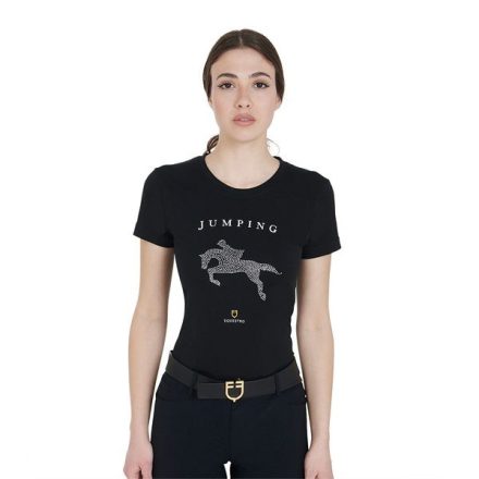 Tricou deamă Equestro Jumping - alb, L