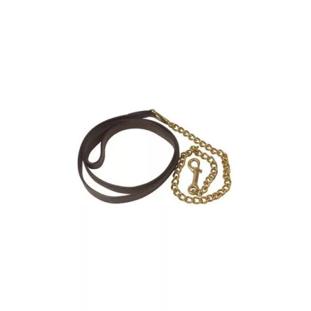 Plumb piele Umbria Equitazione cu lant - maro/auriu