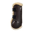 Apărătoare pentru tendon din păr sintetic Equestro cu cleme - Complet, negru