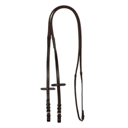 Dârlogi de piele cu cauciuc Equestro - cob, maro