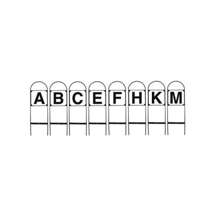 Litere din metal Amahorse pentru terenul de dresaj (A, B, C, E, F, H, K, M).