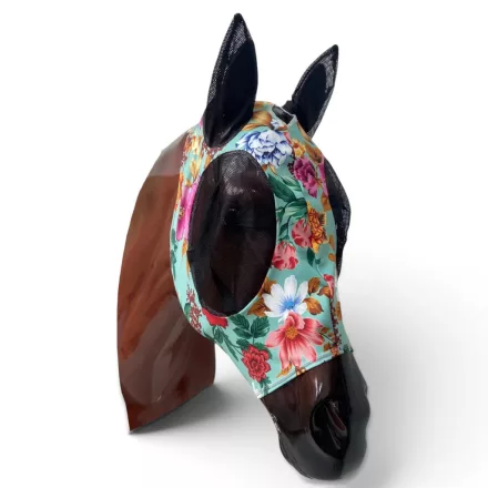 Mască anti-muște din lycra Cayuse Maska Flexy / Flowers (Cob/Full)