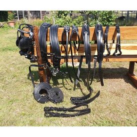 Ham dublu pentru atelaje Eposita Anatomic, negru - Ponei