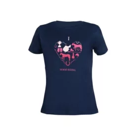 Tricou pentru copii HKM I love horseriding - 110/116, roz