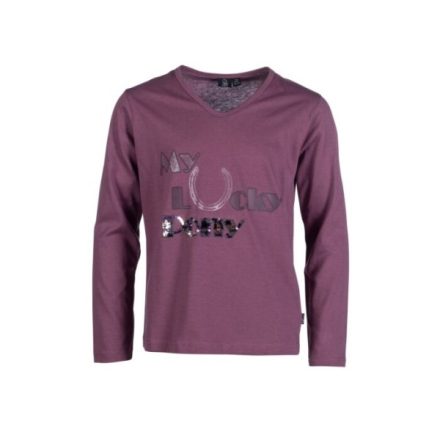 HKM Alva Print bluză cu mâneci lungi, pentru copii - 110/116, violet
