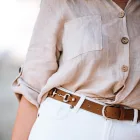 Barna bőr öv zabla csattal