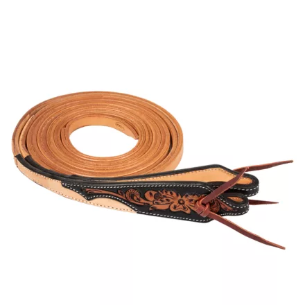 Frâu western cu model floral embosat, în nuanță închisă