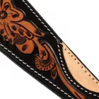 Frâu western cu model floral embosat, în nuanță închisă