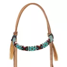 Színes gyöngyökkel díszített western kantár 