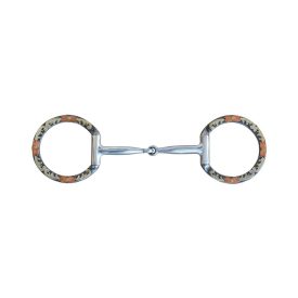 Zăbală snaffle cu inel tip D, finisaj antic