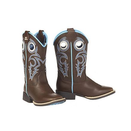 Cizme Twisted X Cowboy pentru copii maro-albastru - 27