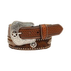 Curea din piele Westernwelt cu stea texană